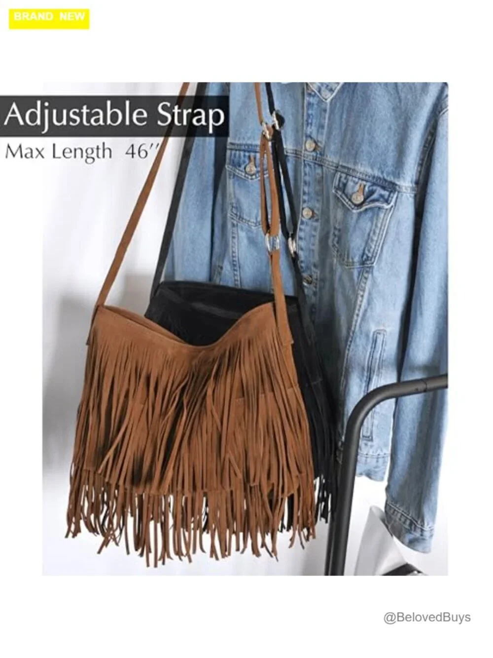 Faux Suede Leather Hobo Cross Body Shoulder Bag with Tassel